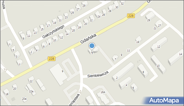 Bytów, Sienkiewicza Henryka, 5, mapa Bytów