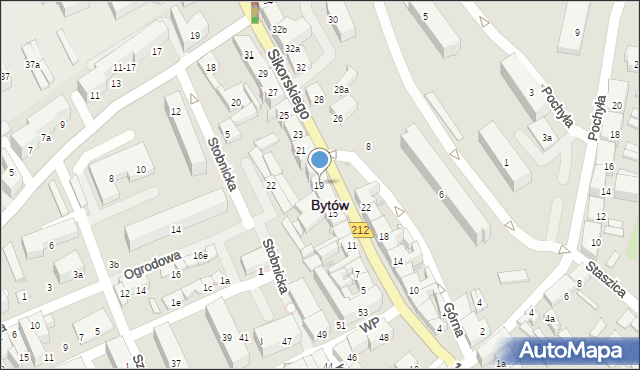 Bytów, Sikorskiego Władysława, gen., 19, mapa Bytów