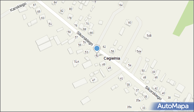 Cegielnia, Sikorskiego Władysława, gen., 51, mapa Cegielnia