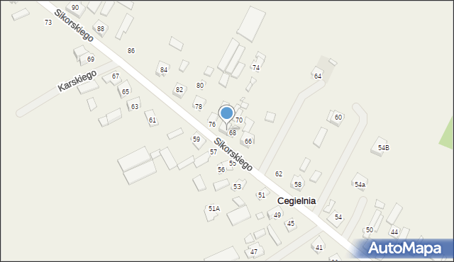 Cegielnia, Sikorskiego Władysława, gen., 72, mapa Cegielnia