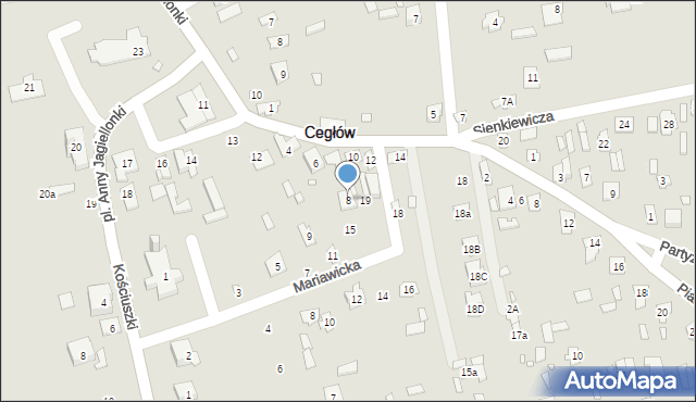 Cegłów, Sienkiewicza Henryka, 8, mapa Cegłów