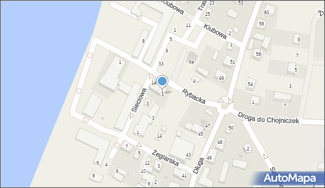 Charzykowy, Sieciowa, 1, mapa Charzykowy