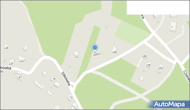 Chęciny, Sitkówka, 110, mapa Chęciny