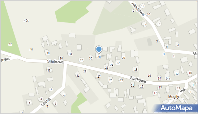 Chmielów, Siarkowa, 28, mapa Chmielów