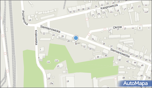 Chorzów, Siemianowicka, 30, mapa Chorzów