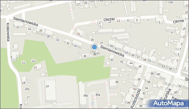 Chorzów, Siemianowicka, 38, mapa Chorzów