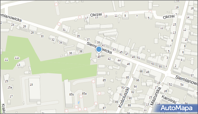 Chorzów, Siemianowicka, 40, mapa Chorzów