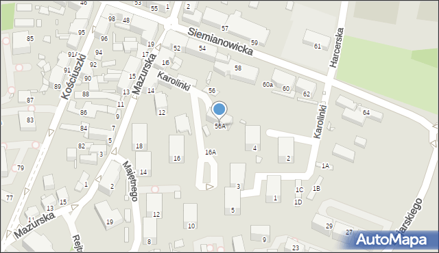 Chorzów, Siemianowicka, 56A, mapa Chorzów