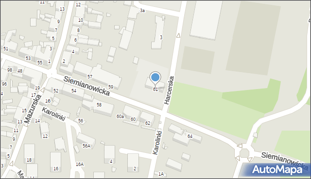 Chorzów, Siemianowicka, 61, mapa Chorzów