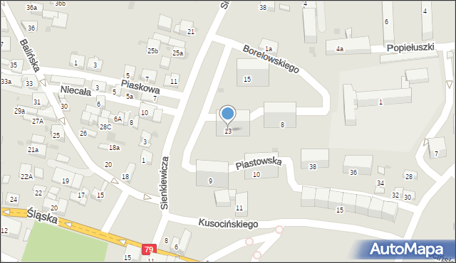 Chrzanów, Sienkiewicza Henryka, 13, mapa Chrzanów