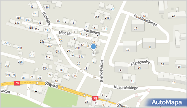 Chrzanów, Sienkiewicza Henryka, 3, mapa Chrzanów