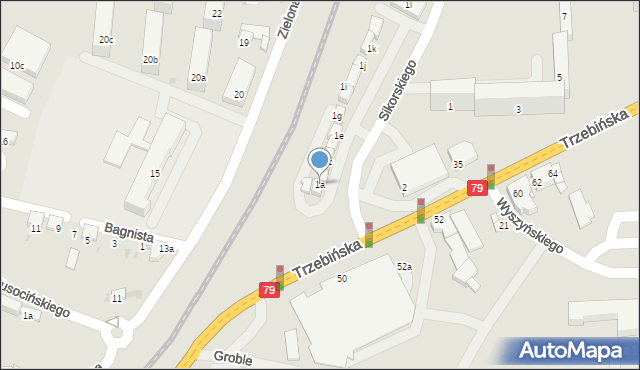 Chrzanów, Sikorskiego Władysława, gen., 1a, mapa Chrzanów