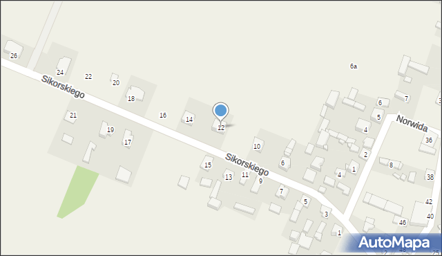 Chrzanowice, Sikorskiego Władysława, gen., 12, mapa Chrzanowice