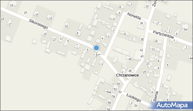 Chrzanowice, Sikorskiego Władysława, gen., 3, mapa Chrzanowice