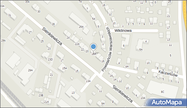 Ciechanów, Sienkiewicza Henryka, 18A, mapa Ciechanów