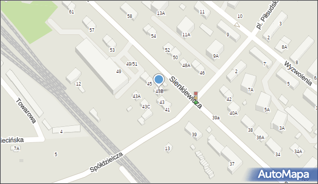 Ciechanów, Sienkiewicza Henryka, 43B, mapa Ciechanów