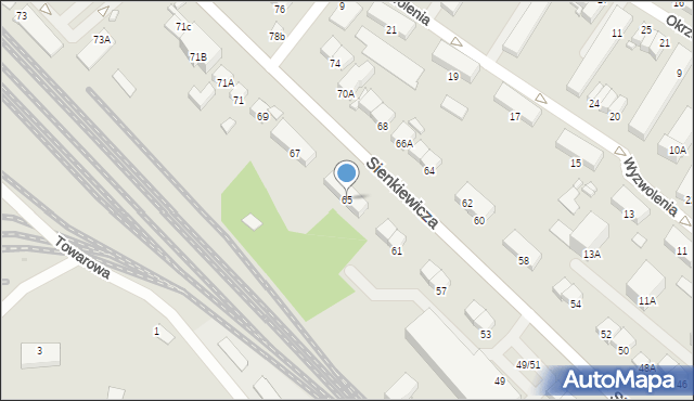 Ciechanów, Sienkiewicza Henryka, 65, mapa Ciechanów