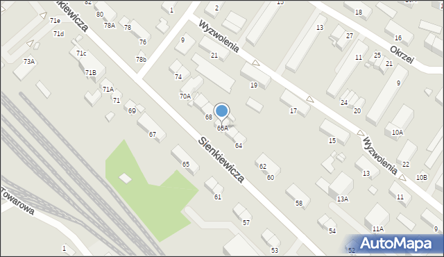 Ciechanów, Sienkiewicza Henryka, 66A, mapa Ciechanów