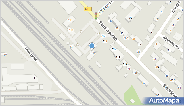 Ciechanów, Sienkiewicza Henryka, 73A, mapa Ciechanów