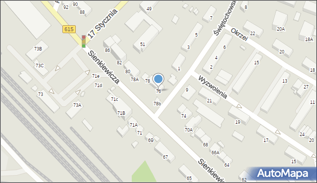 Ciechanów, Sienkiewicza Henryka, 76, mapa Ciechanów