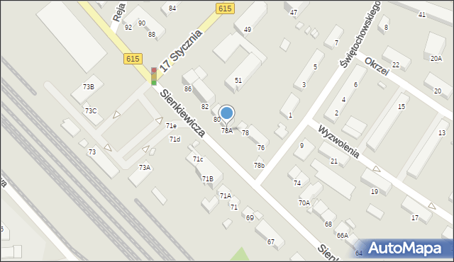 Ciechanów, Sienkiewicza Henryka, 78A, mapa Ciechanów