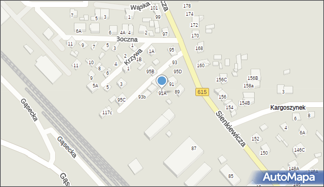 Ciechanów, Sienkiewicza Henryka, 91A, mapa Ciechanów