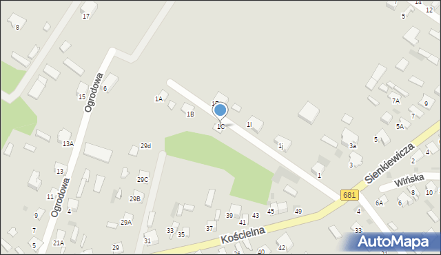 Ciechanowiec, Sienkiewicza Henryka, 1C, mapa Ciechanowiec