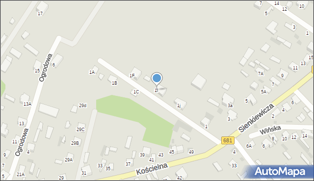 Ciechanowiec, Sienkiewicza Henryka, 1I, mapa Ciechanowiec