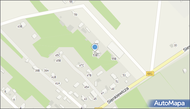 Ciechanowiec, Sienkiewicza Henryka, 53B, mapa Ciechanowiec