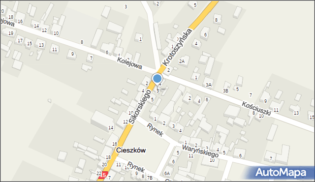 Cieszków, Sikorskiego Władysława, gen., 3, mapa Cieszków