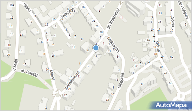 Cieszyn, Sienkiewicza Henryka, 3, mapa Cieszyna