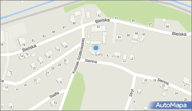 Cieszyn, Sienna, 1, mapa Cieszyna