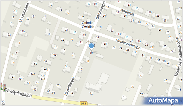 Ćwiklice, Sikorskiego Władysława, gen., 10, mapa Ćwiklice