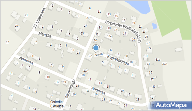 Ćwiklice, Sikorskiego Władysława, gen., 24, mapa Ćwiklice