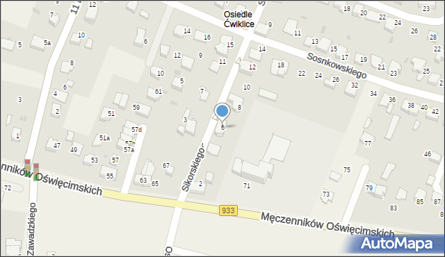 Ćwiklice, Sikorskiego Władysława, gen., 6, mapa Ćwiklice