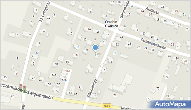 Ćwiklice, Sikorskiego Władysława, gen., 7, mapa Ćwiklice