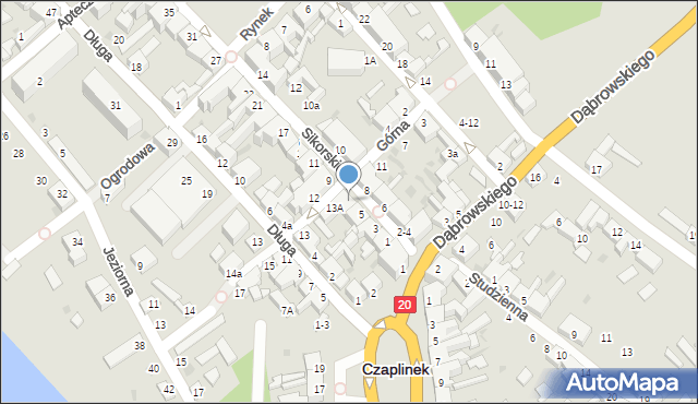 Czaplinek, Sikorskiego Władysława, gen., 7, mapa Czaplinek