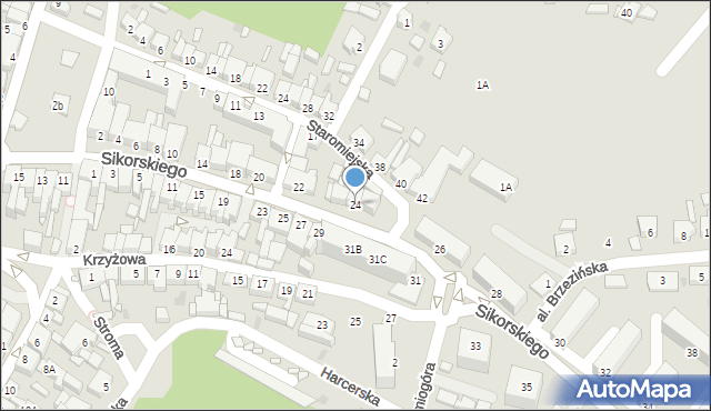 Czarnków, Sikorskiego Władysława, gen., 24, mapa Czarnków