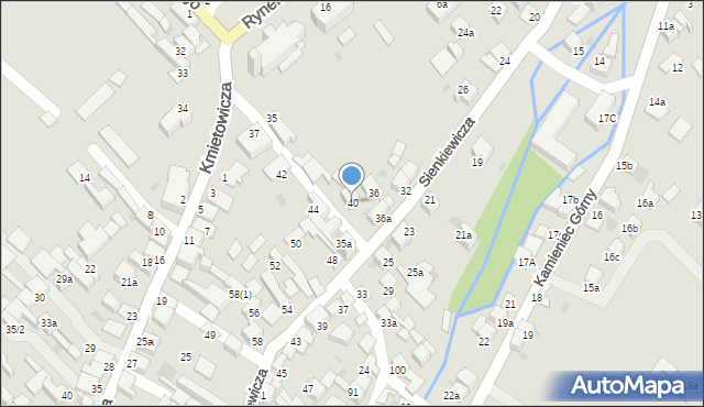 Czarny Dunajec, Sienkiewicza Henryka, 40, mapa Czarny Dunajec