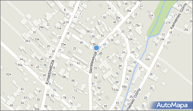 Czarny Dunajec, Sienkiewicza Henryka, 49a, mapa Czarny Dunajec