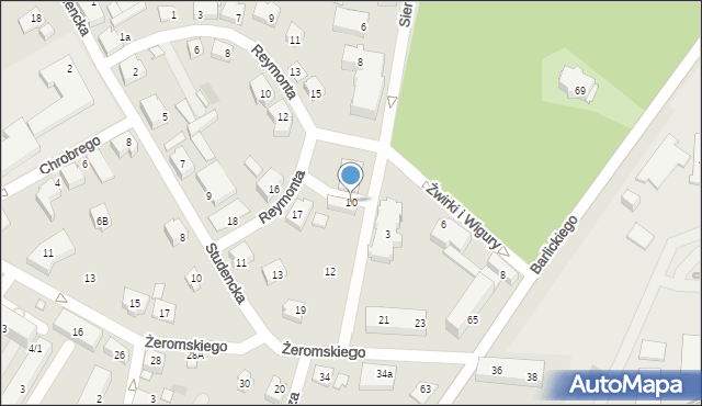 Czechowice-Dziedzice, Sienkiewicza Henryka, 10, mapa Czechowic-Dziedzic