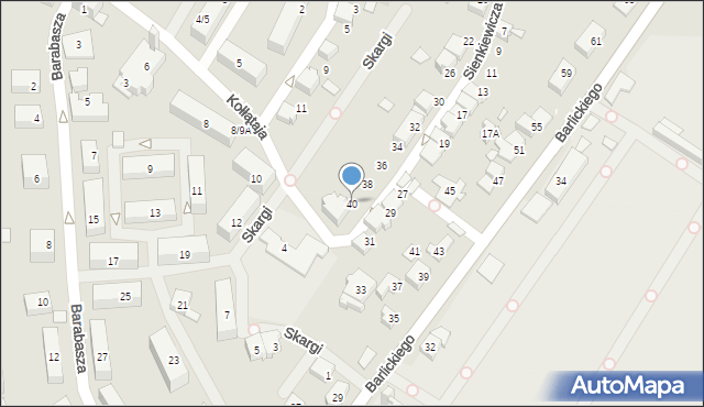 Czechowice-Dziedzice, Sienkiewicza Henryka, 40, mapa Czechowic-Dziedzic