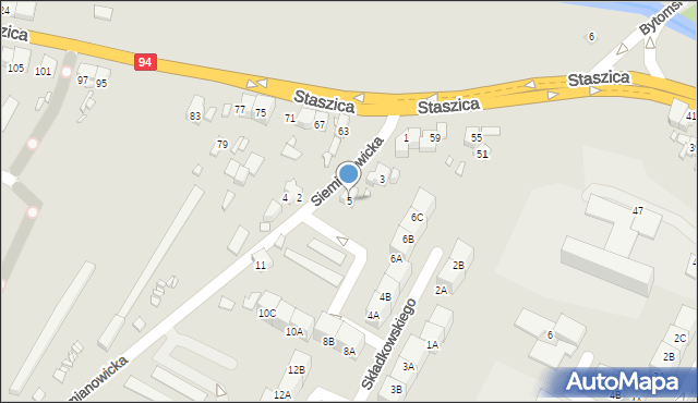 Czeladź, Siemianowicka, 5, mapa Czeladź