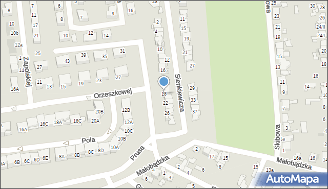 Czeladź, Sienkiewicza Henryka, 18, mapa Czeladź