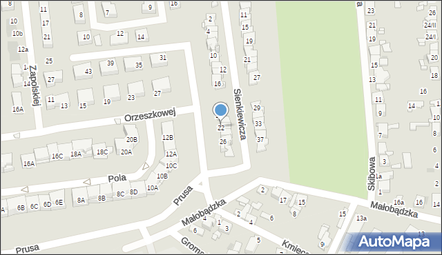 Czeladź, Sienkiewicza Henryka, 22, mapa Czeladź