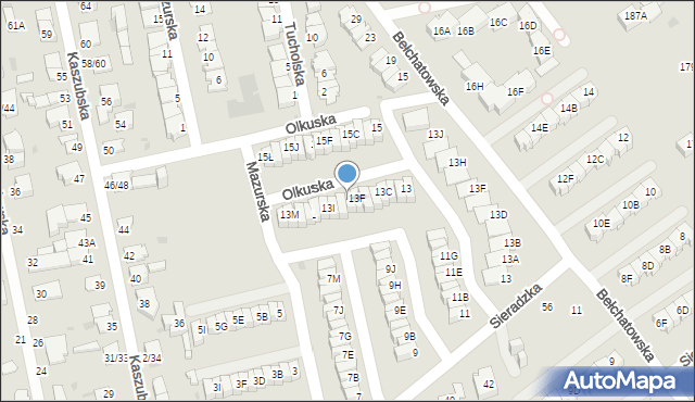 Częstochowa, Sieradzka, 13G, mapa Częstochowy