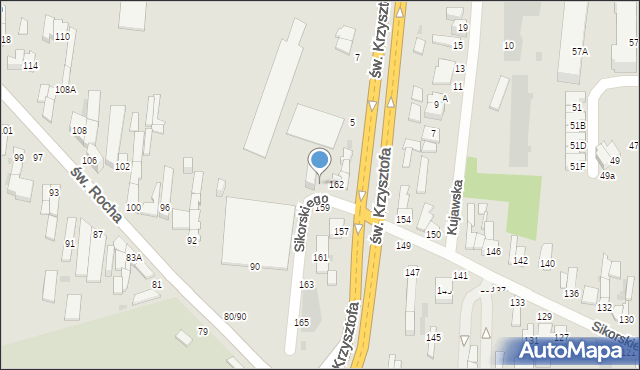 Częstochowa, Sikorskiego Władysława, gen., 164, mapa Częstochowy