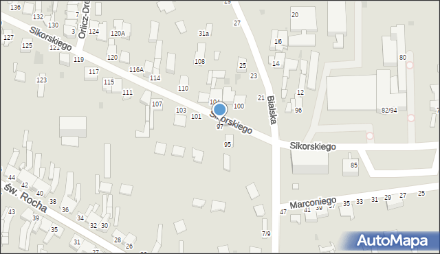 Częstochowa, Sikorskiego Władysława, gen., 97, mapa Częstochowy