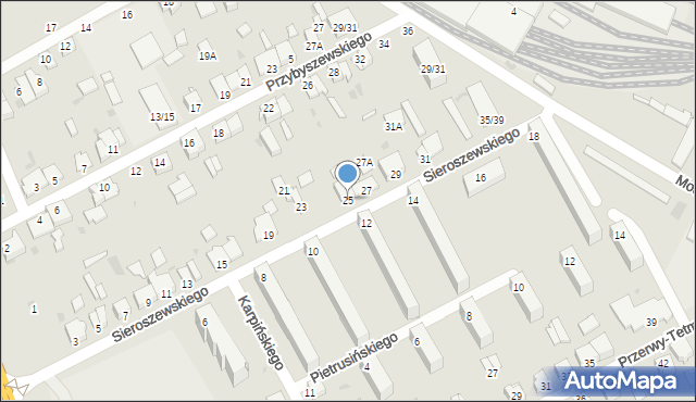 Częstochowa, Sieroszewskiego Wacława, 25, mapa Częstochowy