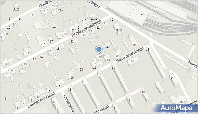 Częstochowa, Sieroszewskiego Wacława, 27A, mapa Częstochowy